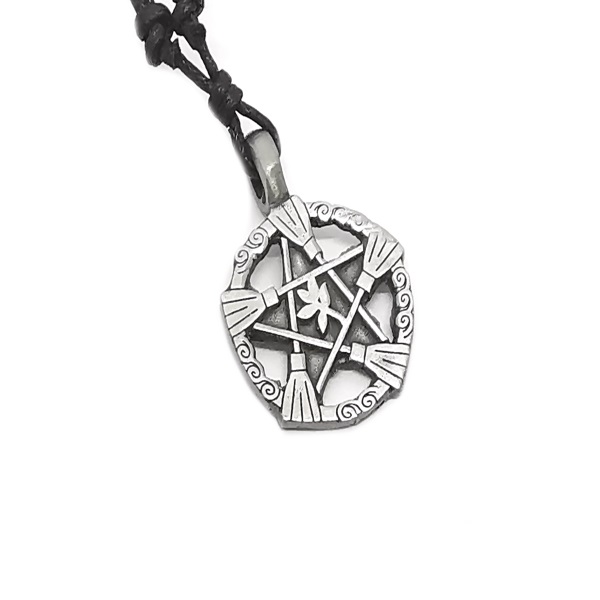Hexenbesen Pentagramm Amulett