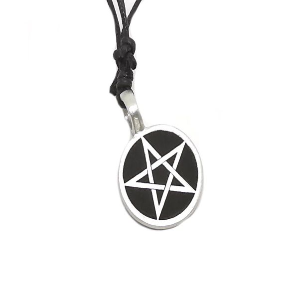 Pentagramm Amulett Silber/Schwarz