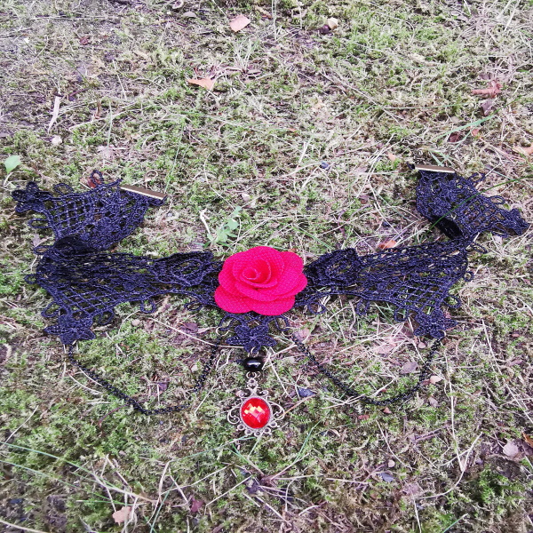 Choker Spitzenkette Gothic Victorian Blüte