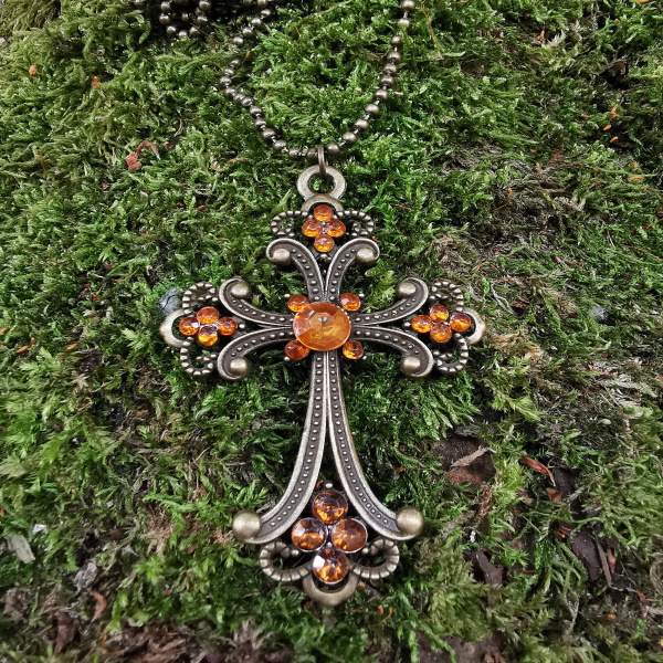 Kreuz Halskette mit Kugelkette