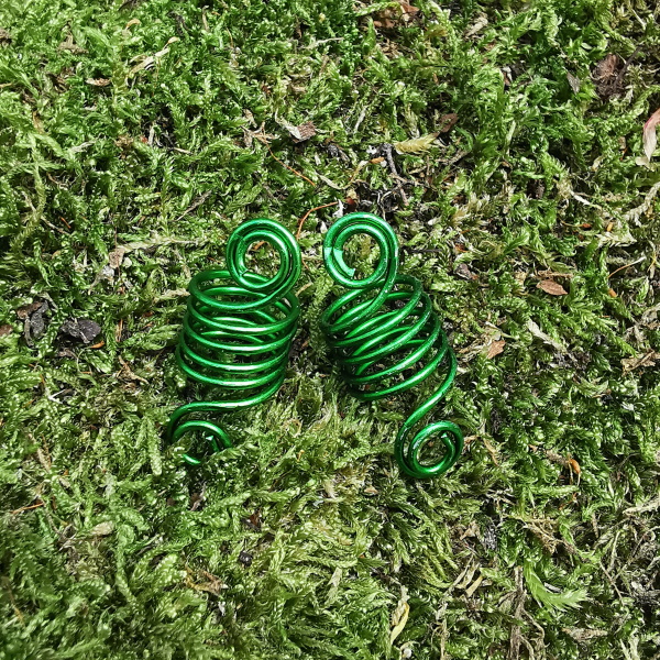 2x Haarschmuck Spirale Grün