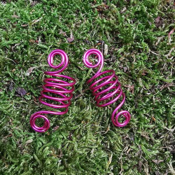 2x Haarschmuck Spirale Pink