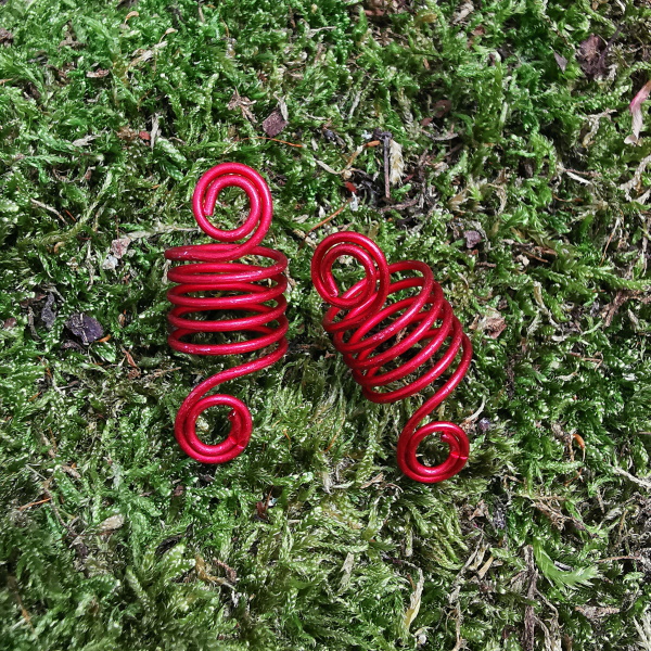 2x Haarschmuck Spirale Rot