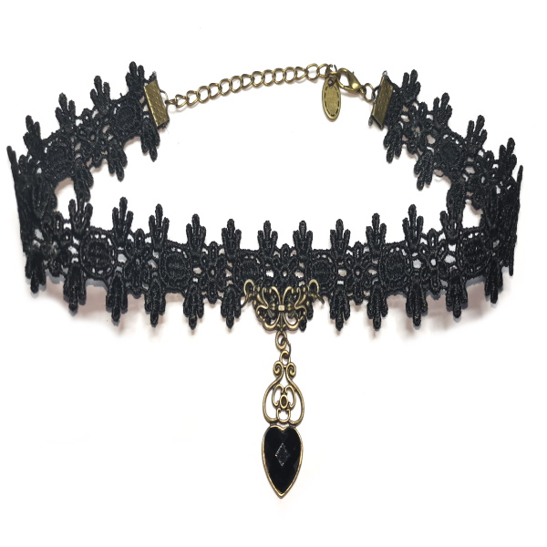 Choker Spitzenkette mit kleinem Anhänger Gothic Victorian