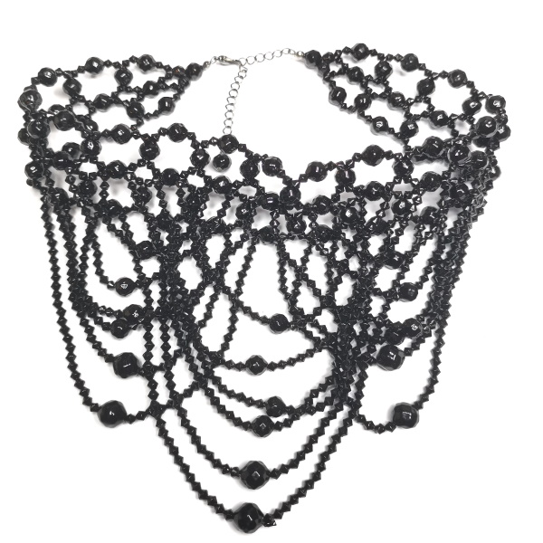 Choker Collier schwarze Perlen Victorian