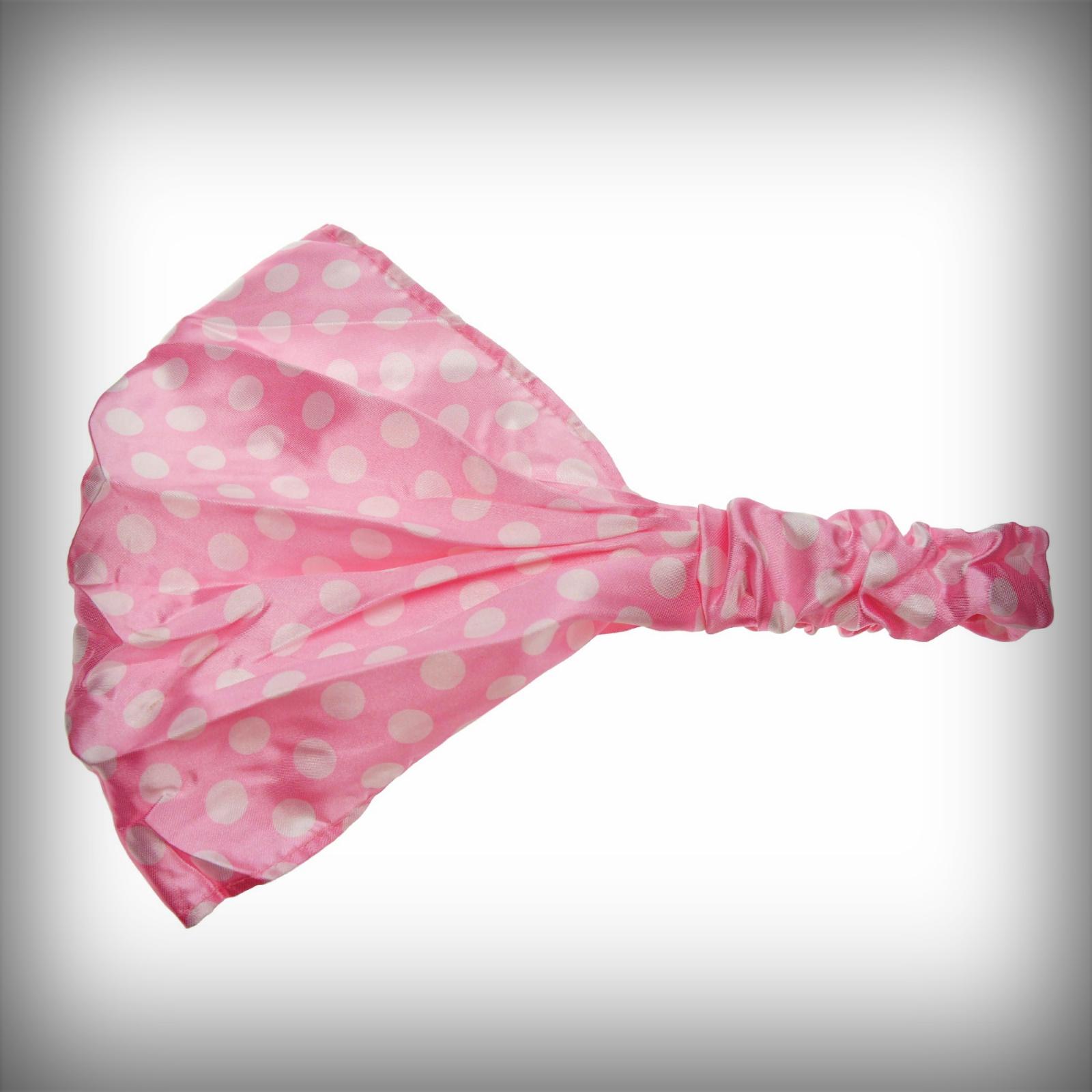 3 in 1 Haarband Bandana Kopftuch Punkte Rosa