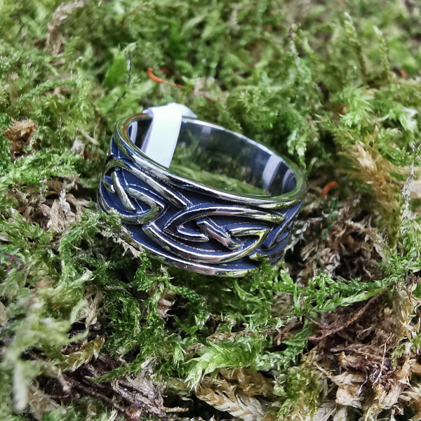 Edelstahl Ring mit keltischem Muster