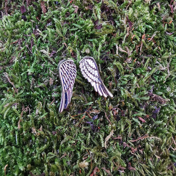 Ohrstecker Engelflügel klein Silber farben
