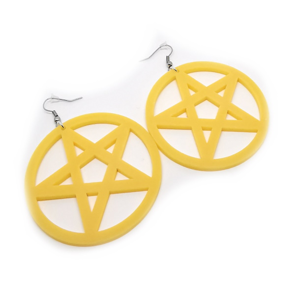 Pentagramm Ohrringe Gelb