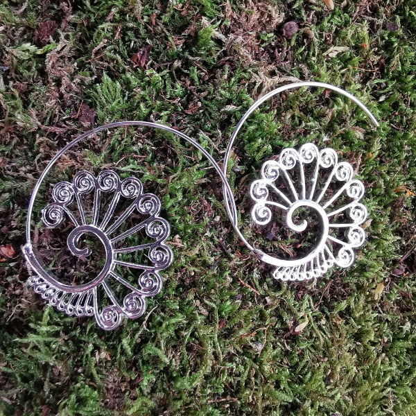 Ohrringe Spirale in Silberfarben
