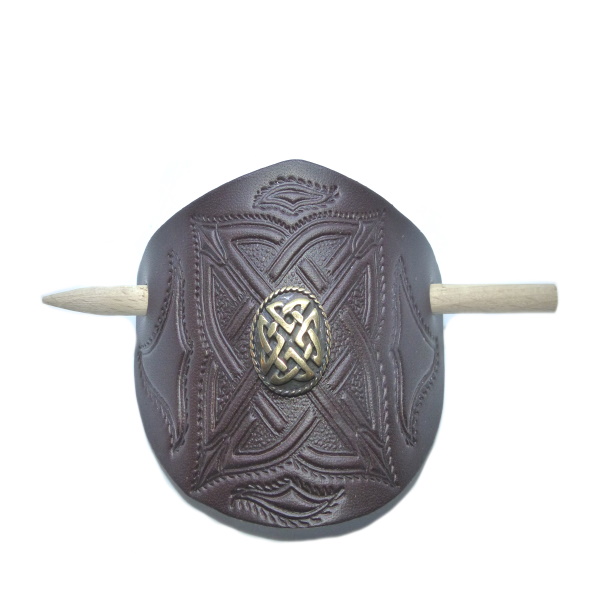 geprägte Leder-Haarspange keltische Haarspange