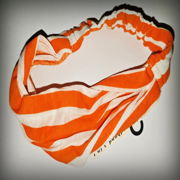 3 in1 Haarband Bandana Kopftuch Orange gestreift